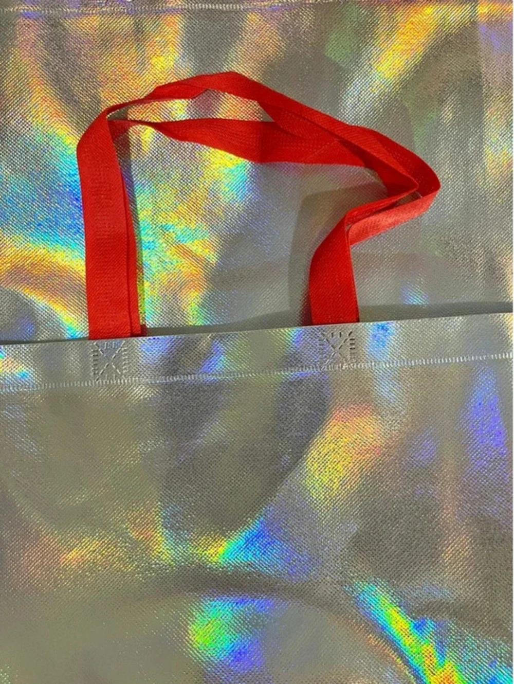 AMD Ryzen AI Logo Iridescent shiny holographic reusable shopping bag Tote